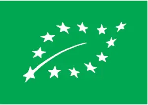 Loghi delle certificazioni biologica europea su sfondo bianco