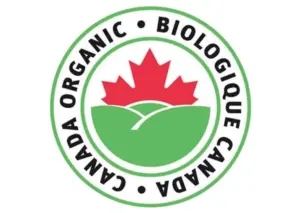 Loghi delle certificazioni biologica COR canadese su sfondo bianco