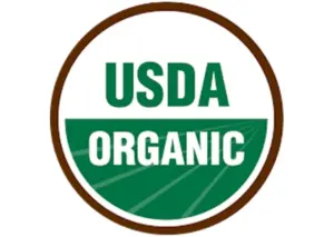 Loghi delle certificazioni biologica USDA americana su sfondo bianco